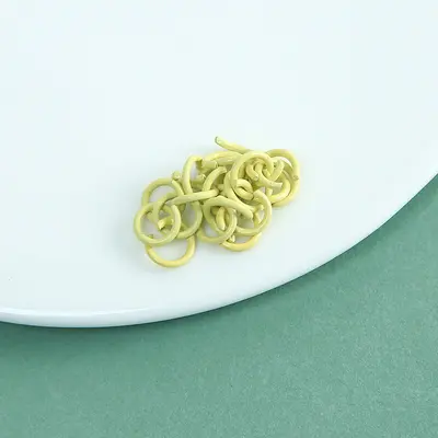 Renkli çinko alaşımlı fırınlanmış boyalı 10mm ve 8mm açık halka DIY takı bağlantı halkası - 12