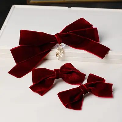 Vintage Wine Red Bridal Side Clip with Pearl Hair Accessory for Weddings - 4