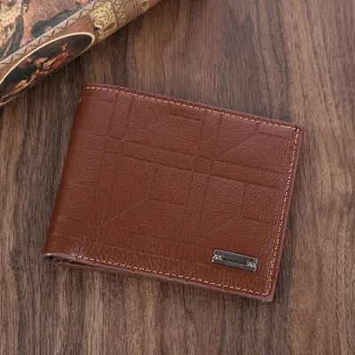 Young Men's Wallet, Geometric Pattern, Ultra-Thin Short Model, Large Capacity - 9