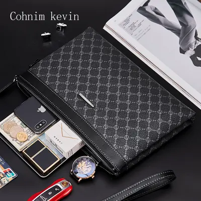Cohnim Kevin Men's Genuine Leather Clutch Bag - 5