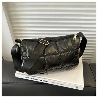 Baumwoll-Schultertasche Damen klein quadratisch - 8