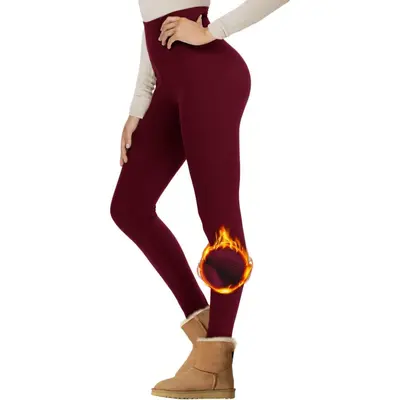 Polar astarlı kadın yüksek belli kışlık yoga pantolonu, karın kontrollü, sıcak