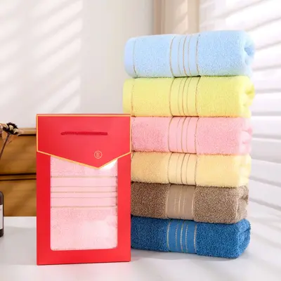 Towel gift set, 100% pure cotton, thick weave with embroidered design - 3