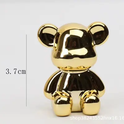Electroplated Bear Knob, Glass Lid Handle for Milk Pot