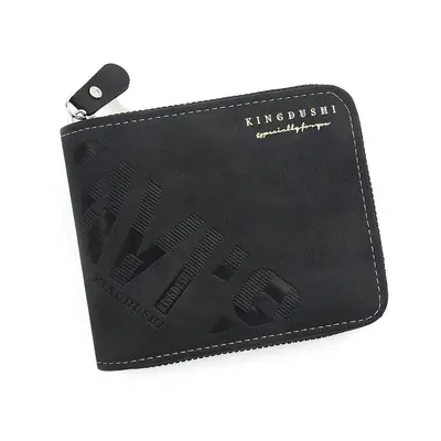 Fashion Embossed Men's Short Wallet with Chain and Coin Pocket - 6