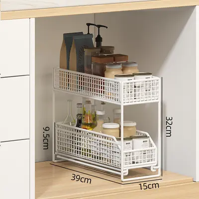 Kitchen pull-out multi-layer storage basket for under-sink cabinet - 7