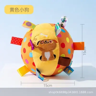 新款发声响铃宠物玩具高弹棉填充高品质印花彩带发声耐咬狗狗玩具