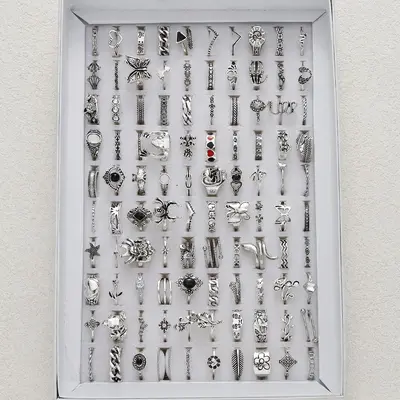 Damengold-Set 40-teilig, Silber, Retro-Design - 10