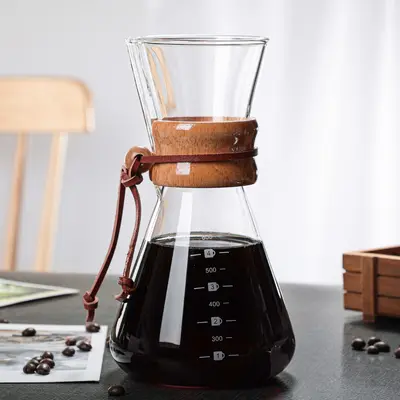 Glaskaffeekanne aus Borosilikatglas mit Filter, Teilkanne - 8