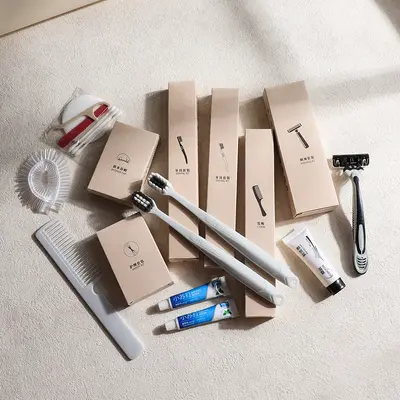 高档星级酒店一次性牙刷带膏用品环保甘蔗纸套装卡盒民宿软毛宽头