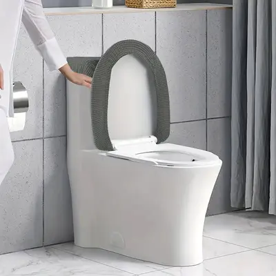 Verdickte Toilettensitzbezug aus Maisseide mit Jacquardmuster, Wassertankabdeckung, Hotel- und Hausbedarf, universelle elastische Toilettendeckelbezug