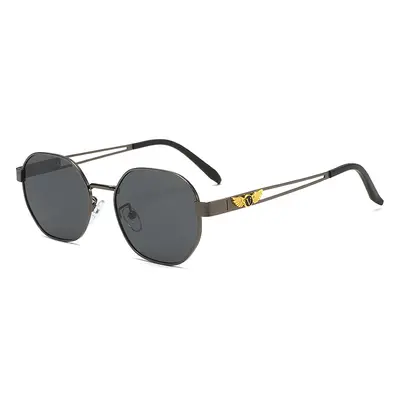 Herren-Sonnenbrille mit Metall-Ovalrahmen, Retro-Premium-Optik - 10