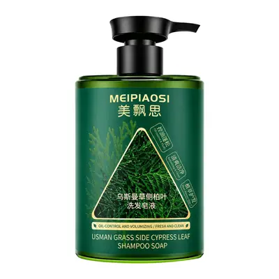Usman Herbal Cypress Leaf Shampoo Liquid Soap with Botanical Extracts, Repairing and Nourishing, Oil Control, Anti-Dandruff, Anti-Itch, Volumizing Shampoo - 6
