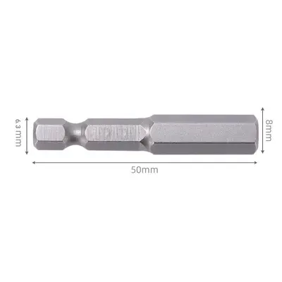 50 mm S2 H5 Hex Screwdriver Bit for Pneumatic and Electric Drills - 12