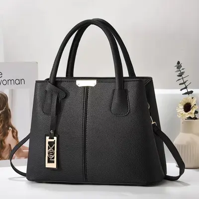 Women's Simple PU Leather Handbag, Single-Shoulder Crossbody, Large Capacity - 9