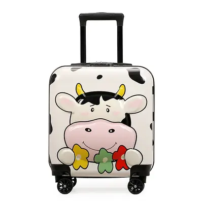 Cartoon Kinder-Koffer 18 Zoll mit Zahlenschloss, Universalrollen, Reisekoffer für Jungen und Mädchen, flugzulässig, Schüler-Trolley-Koffer