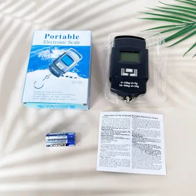 Portable mini spring scale for parcels and travel