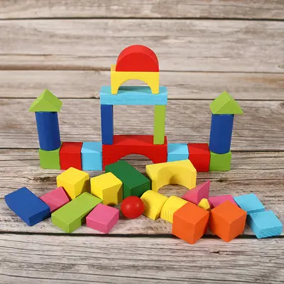 Kindergarten Educational Geometric Solid Set Colorful Building Blocks for Babies - 3