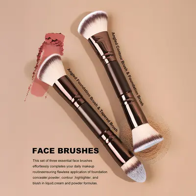 6-Piece Makeup Brush Set, including foundation, powder, blush, concealer, eyeliner, and eyebrow brushes