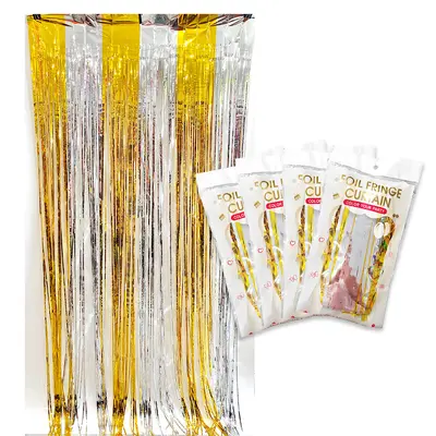 2m Two-Color Rain Silk Curtain Backdrop for Party and Birthday Decoration - 7