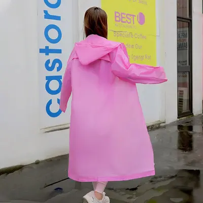 Verdickte elegante EVA-Regenmantel wiederverwendbar für Erwachsene Outdoor-Wandern-Poncho tragbar einteilige EVA-Regenjacke Großhandel