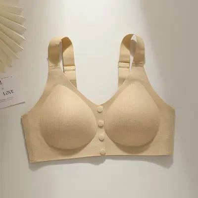 Front-Closure Seamless Wireless Bra, Shaping, Fixed Cup - 8