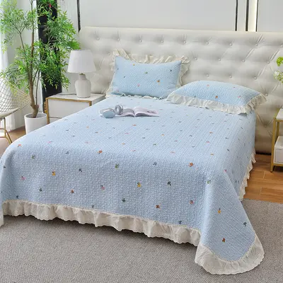 Vintage-Bettüberwurf-Set aus 100% Baumwolle mit Blumenmuster, 3-teilig - 12