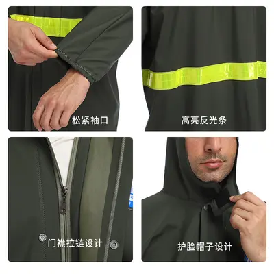 Oxford fabric single-piece raincoat thickened and extended full-body waterproof work protection sanitation long flood-resistant poncho printable