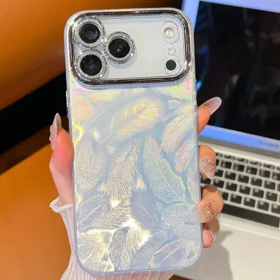 双面覆膜IMD适用iPhone17Air手机壳苹果16ProMax羽毛纹防摔保护套 - 7