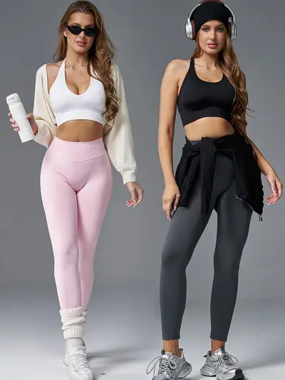 Kalça Kaldırıcı Orta Bel Yoga Tayı, Şeftali Kalça Model, Hızlı Kuruyan Spor Pantolonu - 5