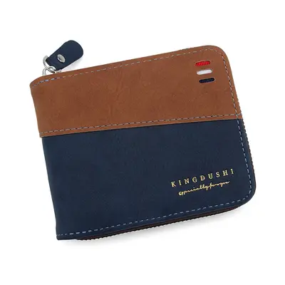 Men's Short Wallet, Zipper Coin Pocket, Multiple Card Slots - 8