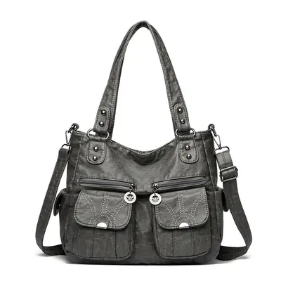 Soft Leather Large Capacity Women's Shoulder Bag - 5