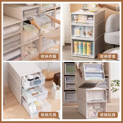 Storage box with drawers, multi-layer, transparent plastic - 5