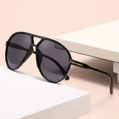 Pilotenbrille mit Buchstaben-T, ovaler Rahmen, Herren - 5