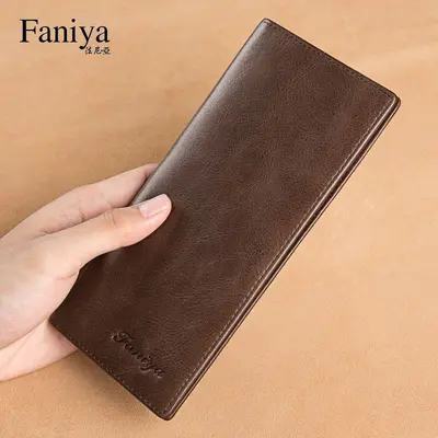Men's Long PU Leather Wallet with Zipper, Ultra-Thin - 3