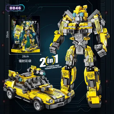 Mit LEGO kompatibles Transformers-Bausteinset Bumblebee und Optimus Prime, ab 6-12 Jahren - 11
