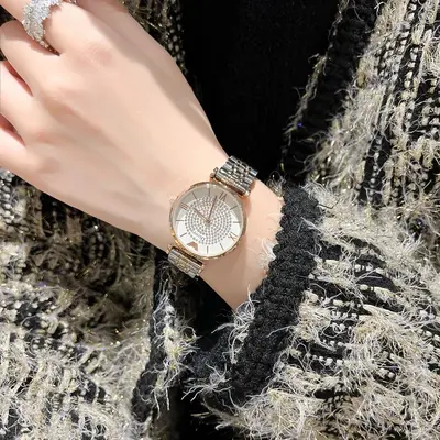Amar AR1926 rose gold starry women's watch, steel strap quartz - 4