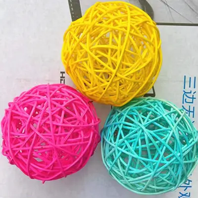 Beyaz rattan top dekorasyon, 3 cm - 80 cm, asılı ışık zinciri süsü - 11