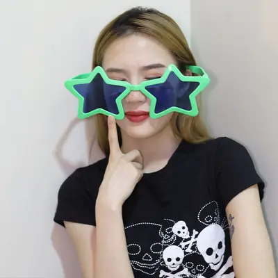 Plastic Funny Party Glasses, Large Peach, Heart and Star Shaped - 11