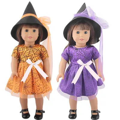 Puppenkleidungsset 18 Zoll American Girl mit Halloween-Hexenhut
