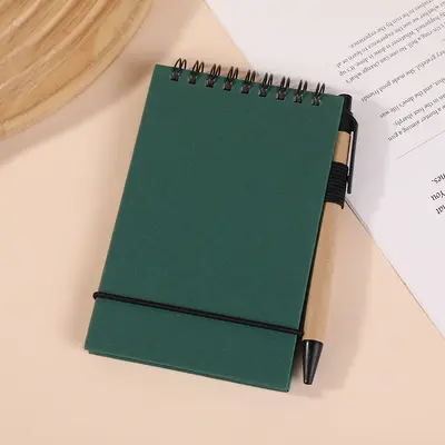 Mini Pocket Notebook with Tear-Off Pages and Pen Holder - 13