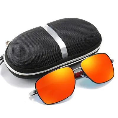Herren-Polarisationssonnenbrille, eckige Form, farbige Beschichtung, Modell 8724 - 4