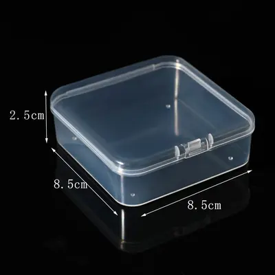 Kare PP plastik kutu, kare yarı şeffaf ambalaj kutusu, parçalar, takılar ve boncuklar için kapaklı küçük kap. - 12