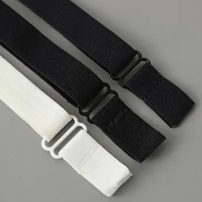 1.5cm Nylon Spandex Eye Mask Adjustable Strap, Black and White, DIY - 5