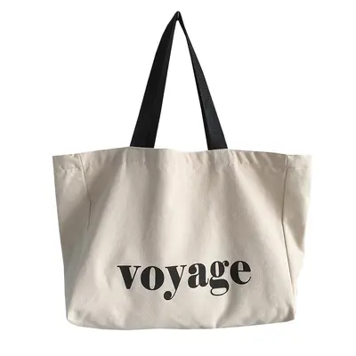 Leere Leinwandtasche, großes Fassungsvermögen, schlichte Reisetasche, bedruckte Yogatasche mit Buchstaben, Umhängetasche, Ins-Stil-Tasche, Schülerbuchtasche für Männer und Frauen.