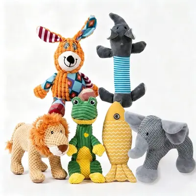 Plush Fox and Elephant Pet Toy with Squeaker for Small Dogs - 2