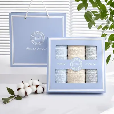 Pure cotton towel set, embroidered, dual pack, corporate gift