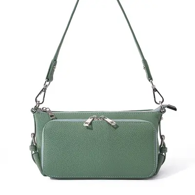 Genuine Leather Women's Shoulder Bag, Crossbody Strap, Large Capacity - 9