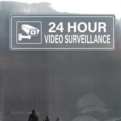 Video gözetim uyarı etiketi vinil yapışkanlı CCTV kamera