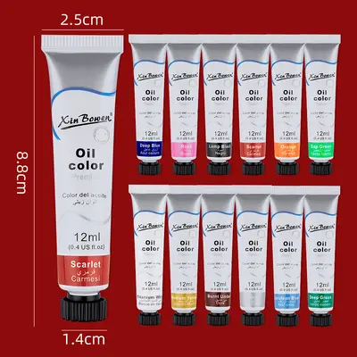 Yağlı boya seti 12 renk, 12ml, öğrenci sanat - 3